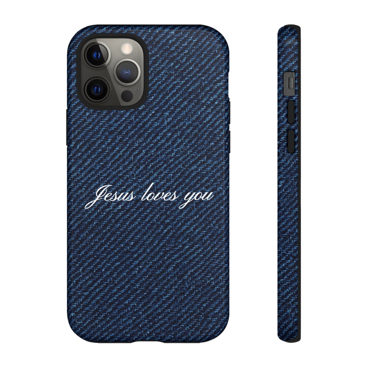 Jesus loves you Dark Denim Phone Case