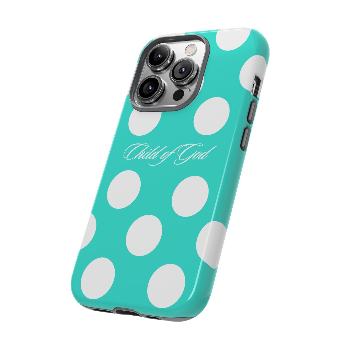 Child of God Turquoise Polka Dot Phone Case