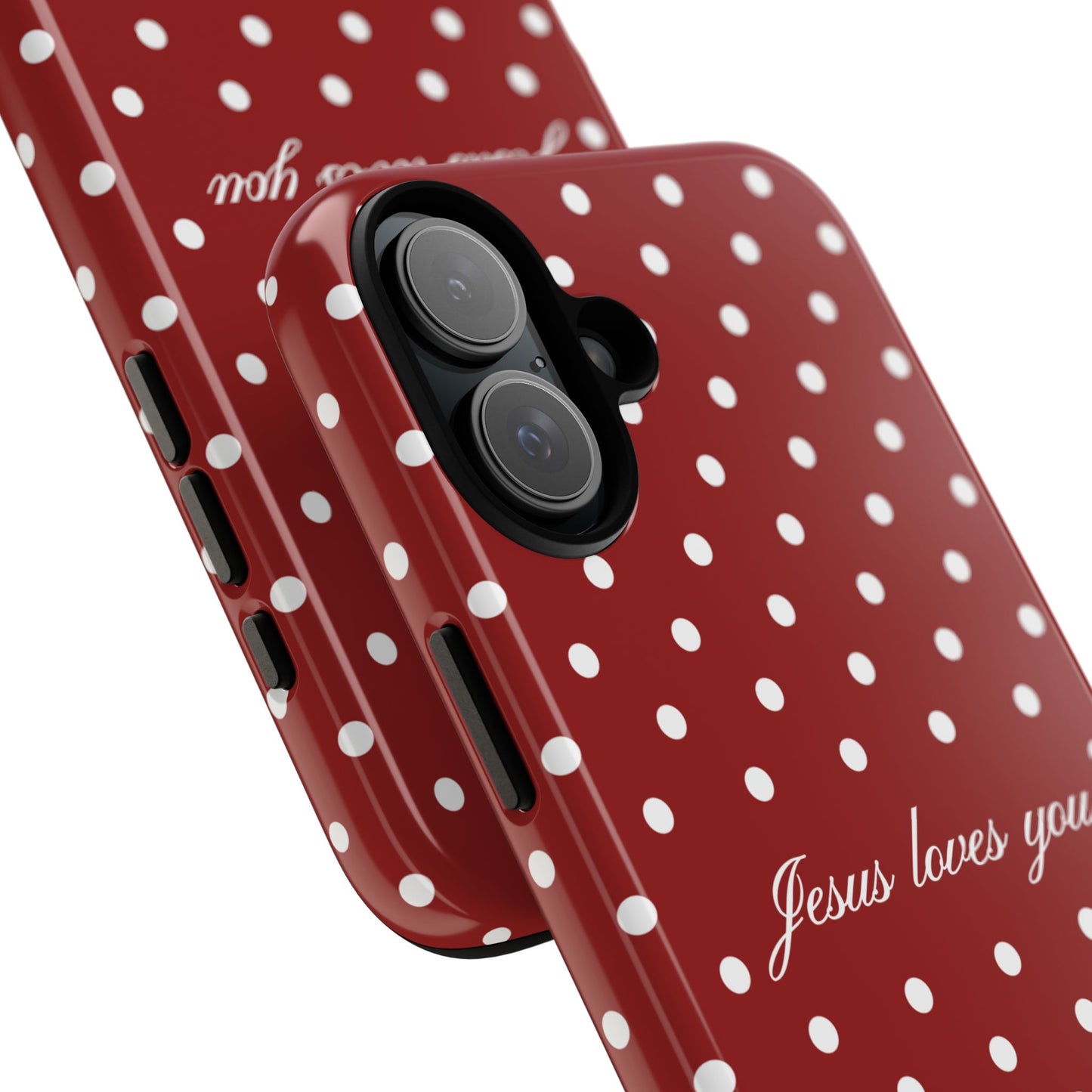 Jesus loves you Red Polka Dot Phone Case