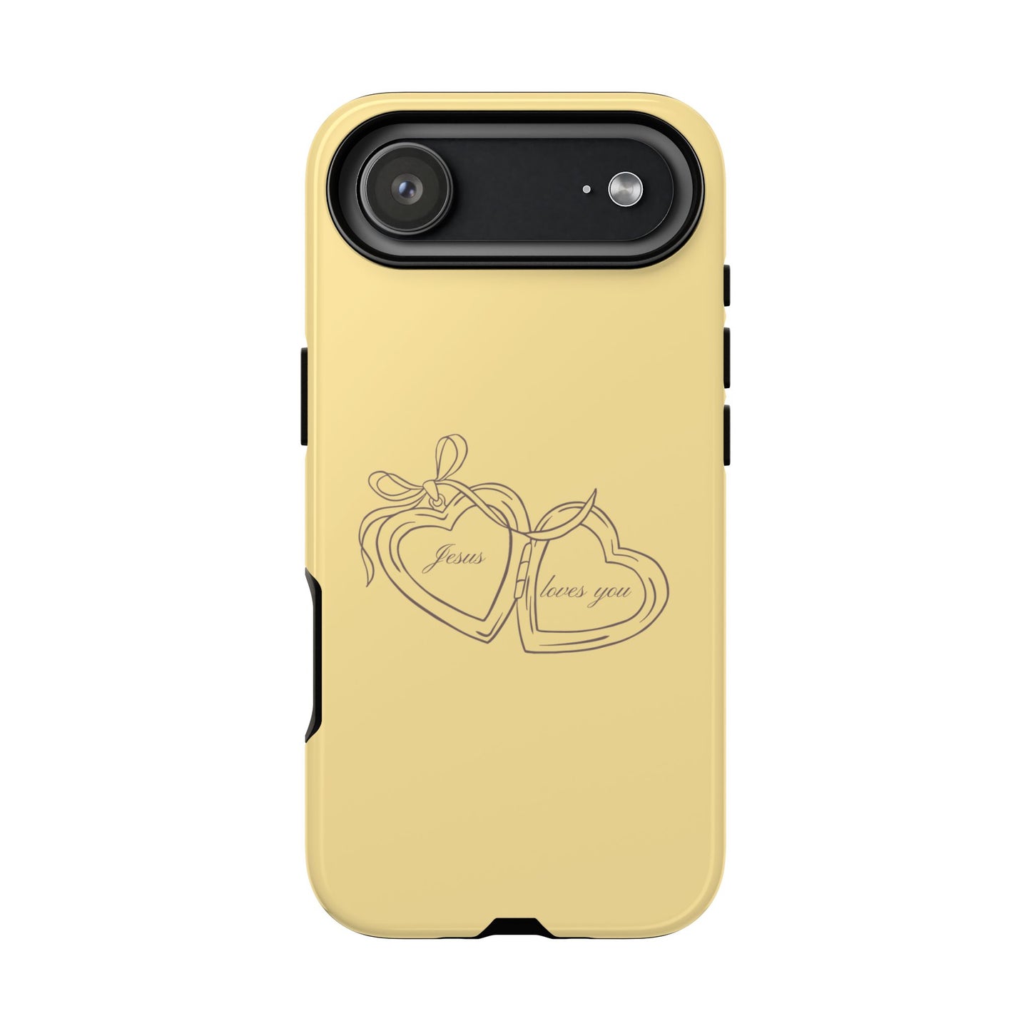 Jesus loves you Locket Butter Yellow Phone Case