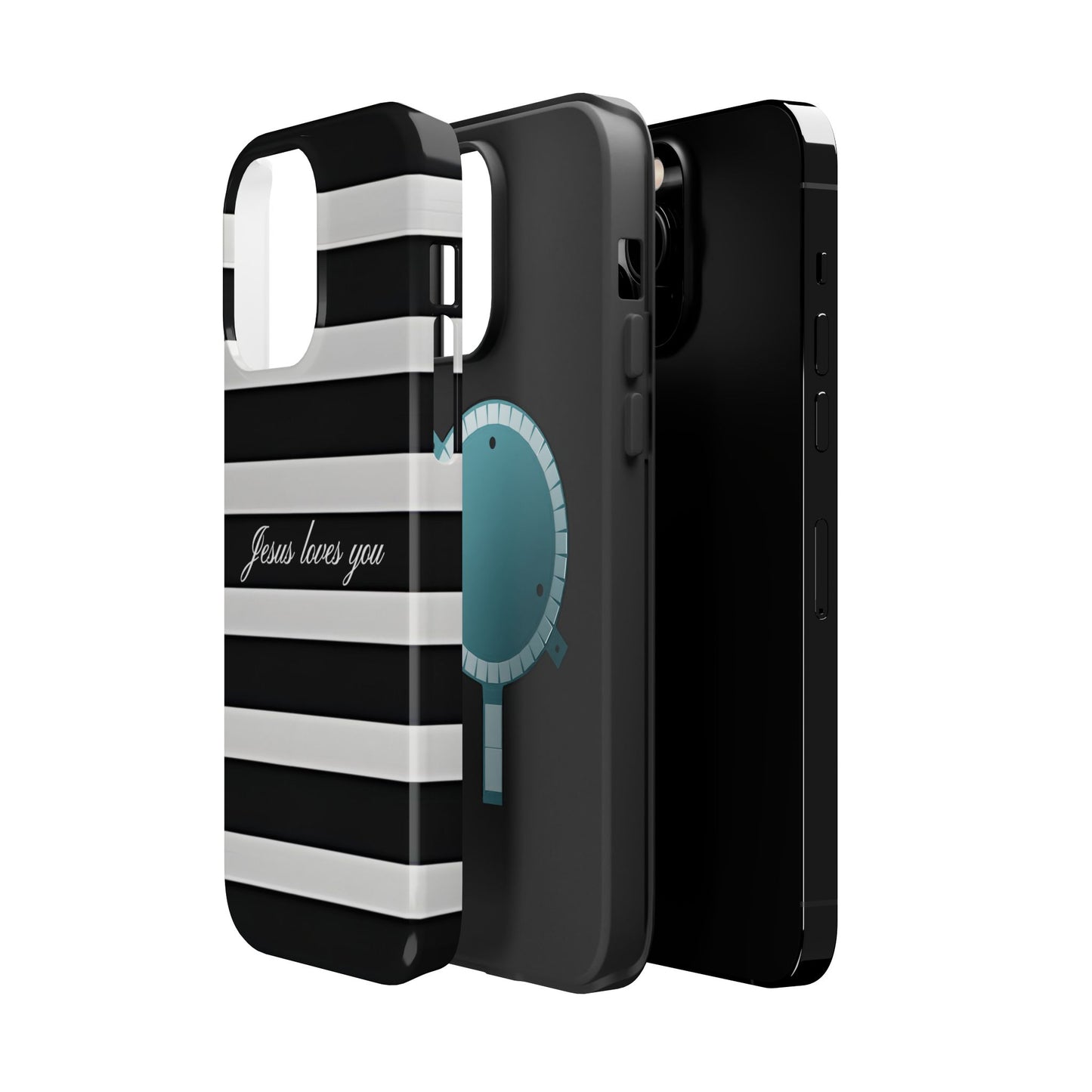 Jesus loves you Striped MagSafe Phone Case