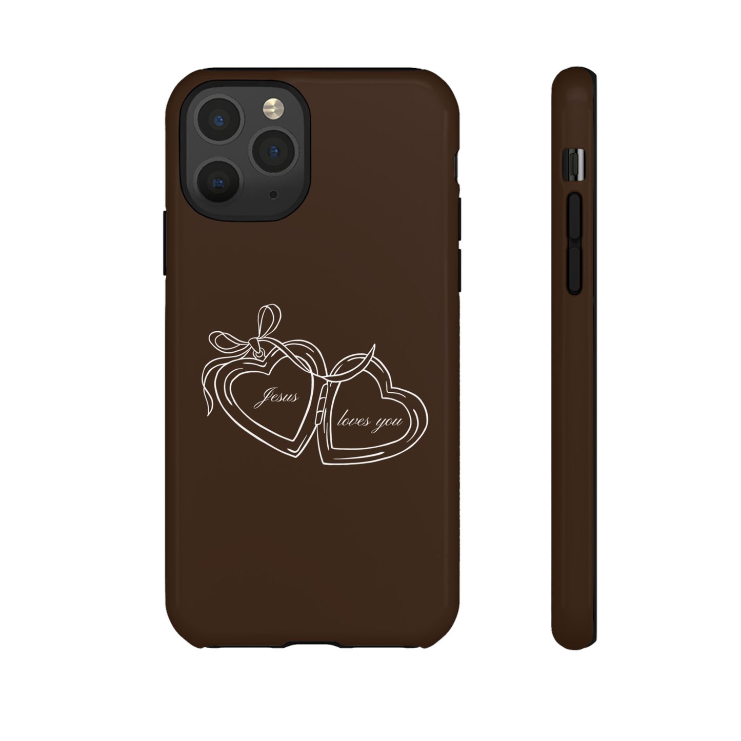 Jesus loves you Locket Espresso Phone Case