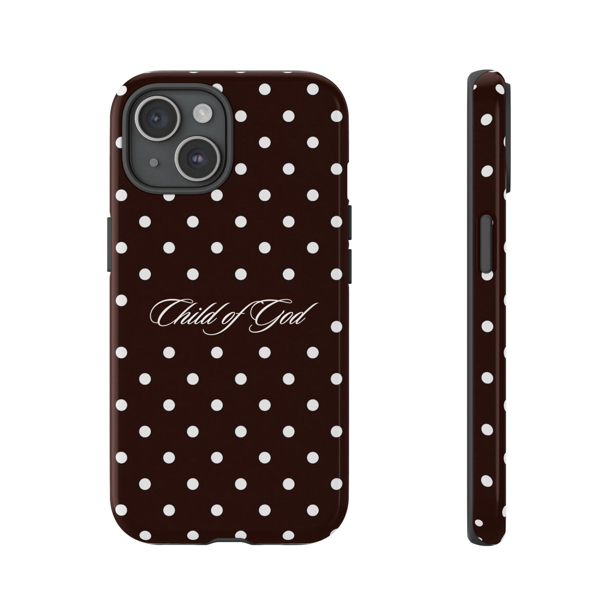 Child of God Espresso Polka Dot Phone Case
