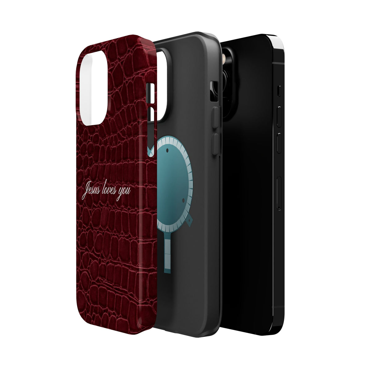 Jesus loves you Burgundy Croc MagSafe Phone Case