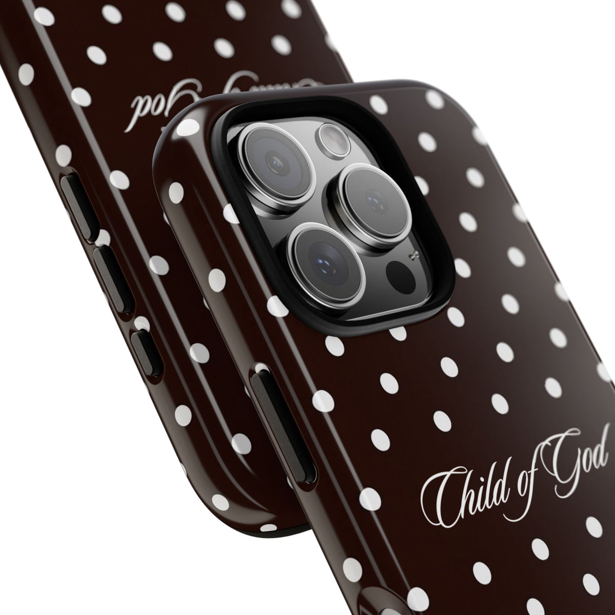 Child of God Espresso Polka Dot Phone Case