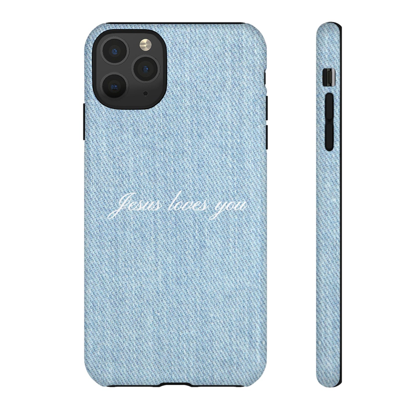 Jesus loves you Denim Phone Case
