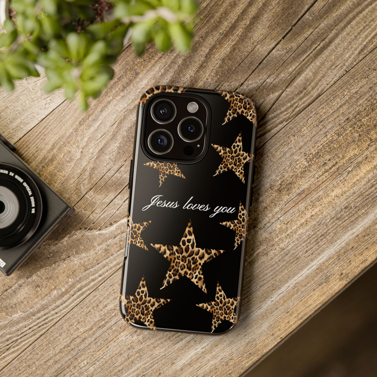 Jesus loves you Leopard Star phone case