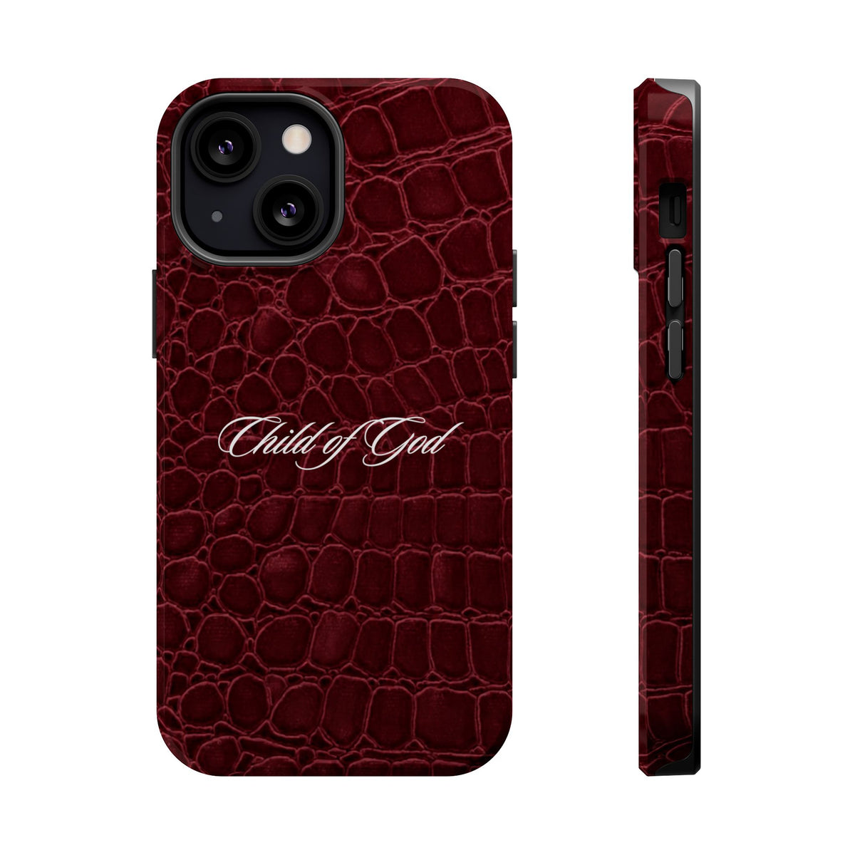 Child of God Burgundy Croc MagSafe Phone Case