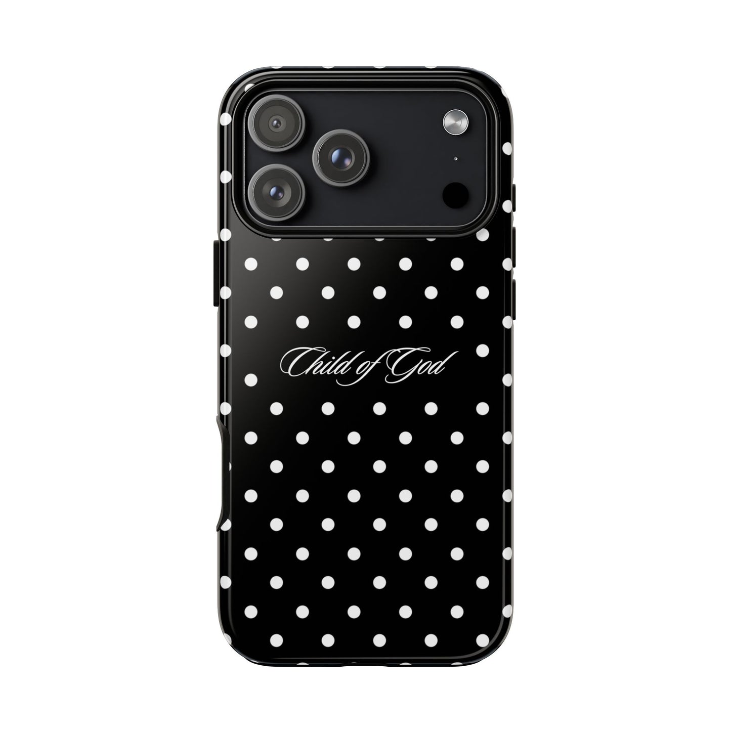 Child of God Black Polka Dot Phone Case