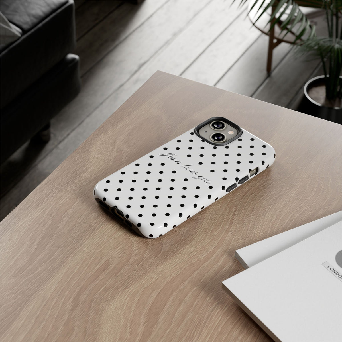 Jesus loves you Polka Dot Phone Case