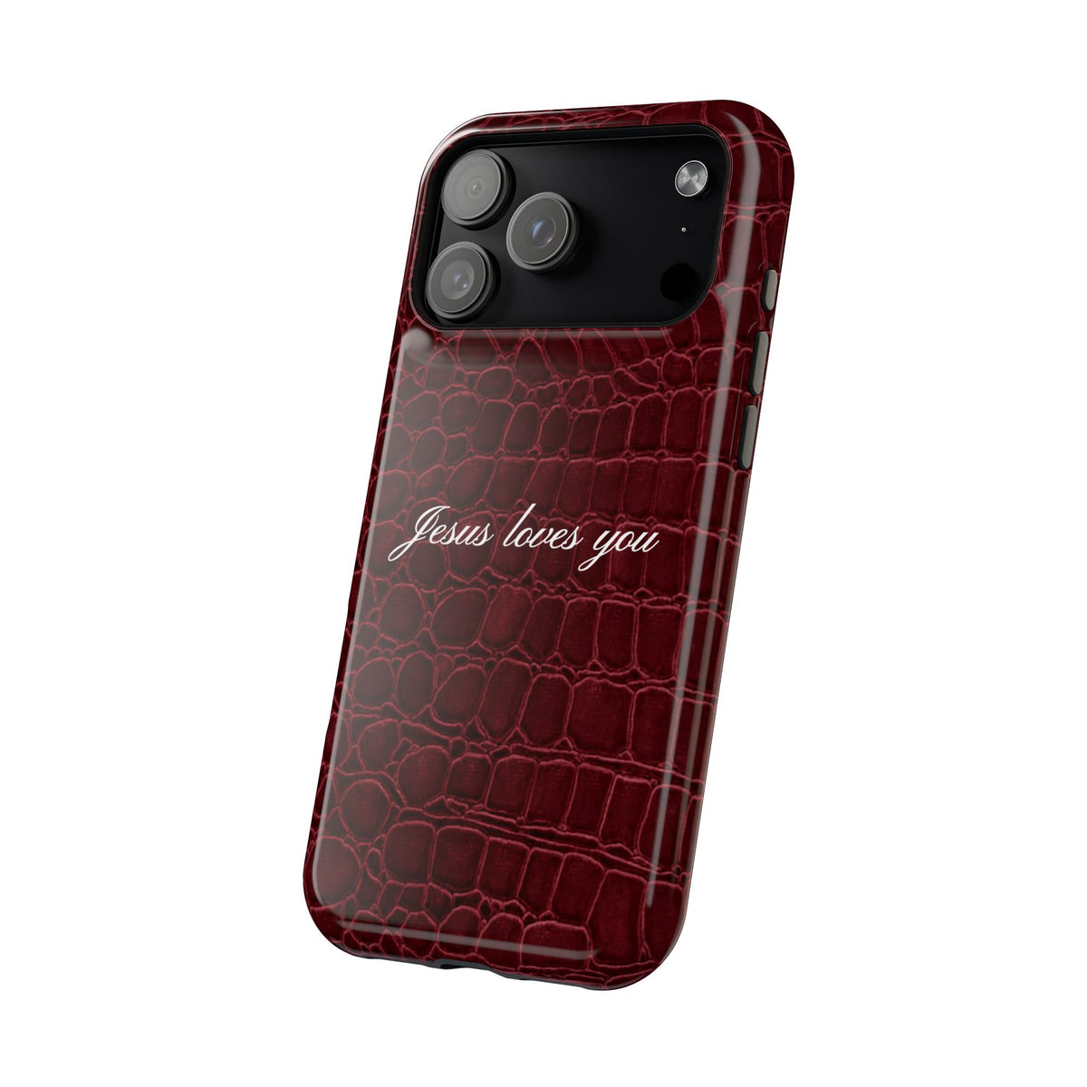 Jesus loves you Burgundy Croc MagSafe Phone Case