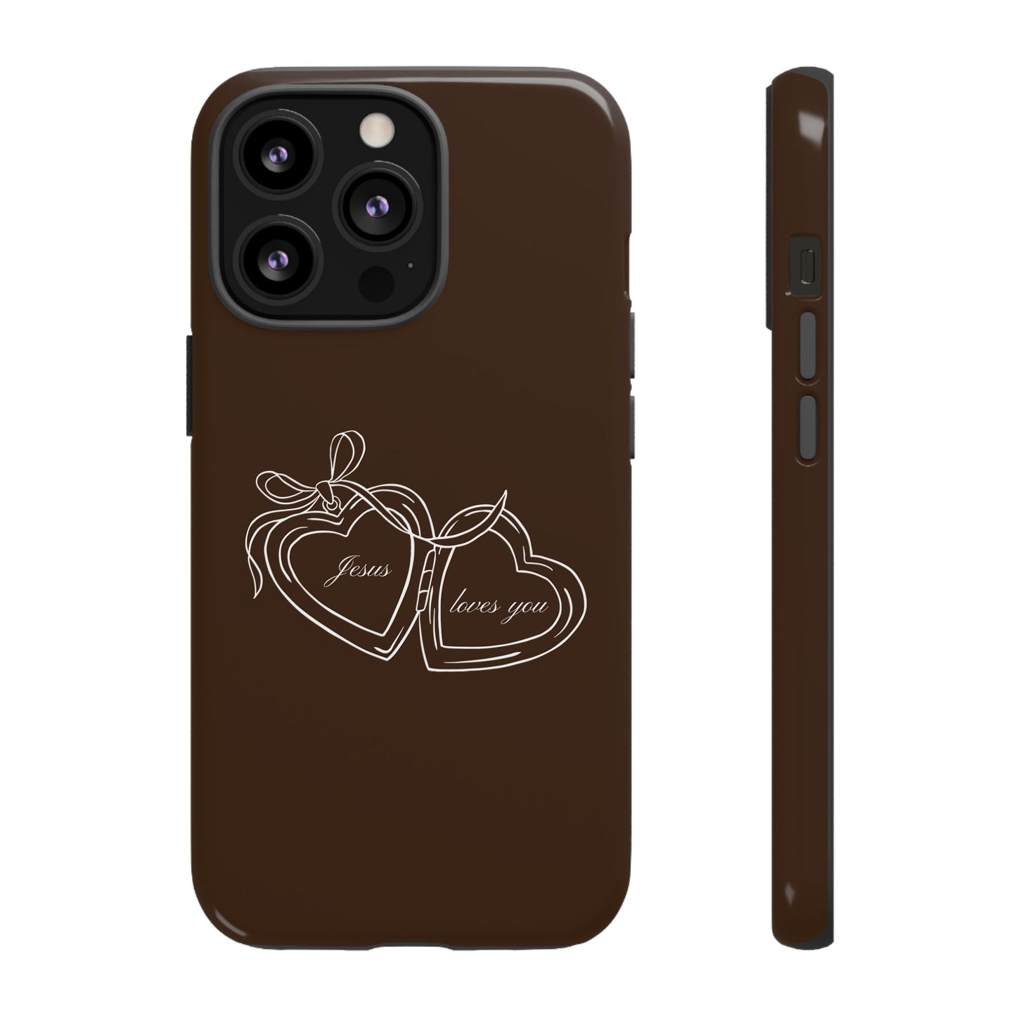 Jesus loves you Locket Espresso Phone Case
