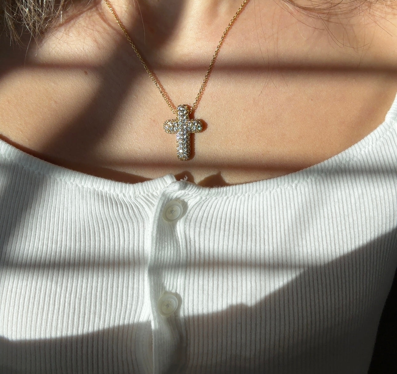 Milk & Honey Bubble Cross Necklace