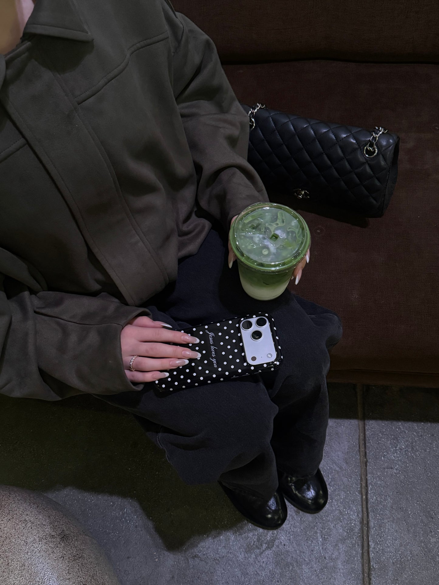 Jesus Loves You Black Polka Dot Phone Case