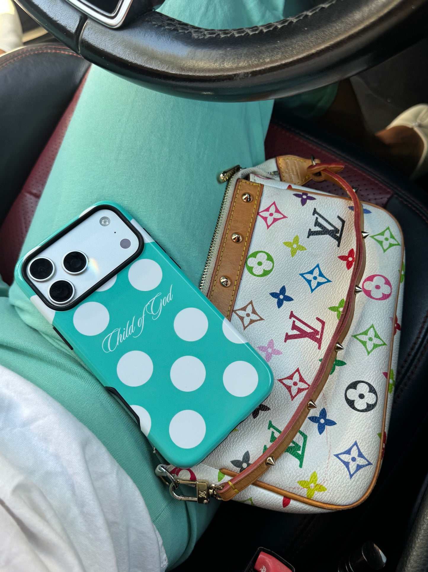 Child of God Turquoise Polka Dot Phone Case
