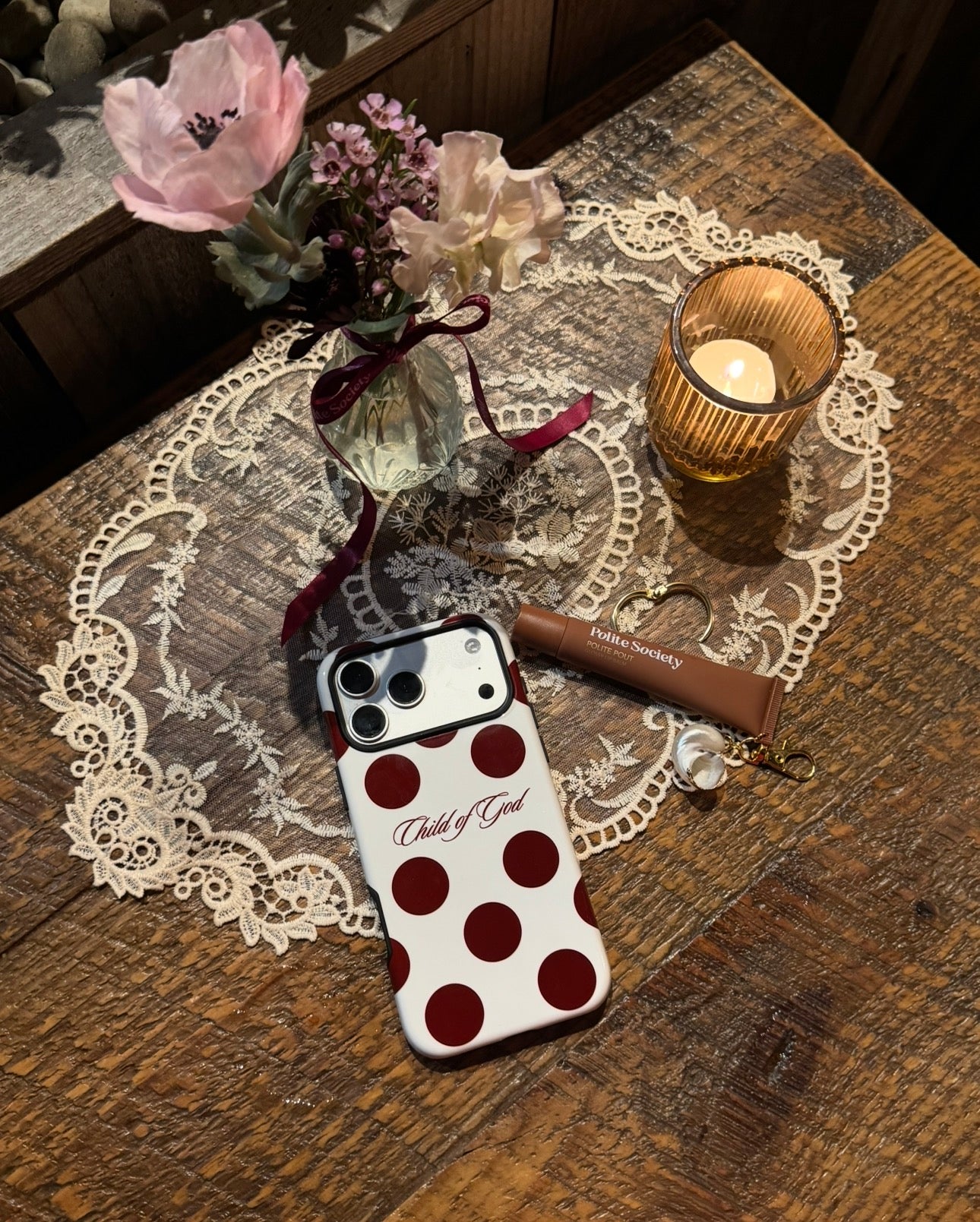 Child of God Red and Créame Phone Case